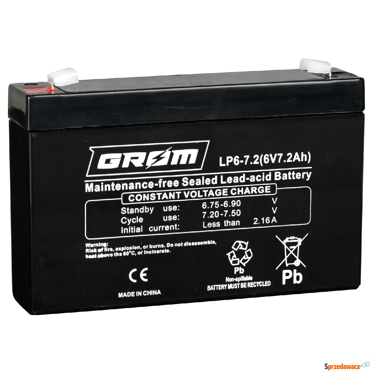 Akumulator 6V 7.2Ah grom