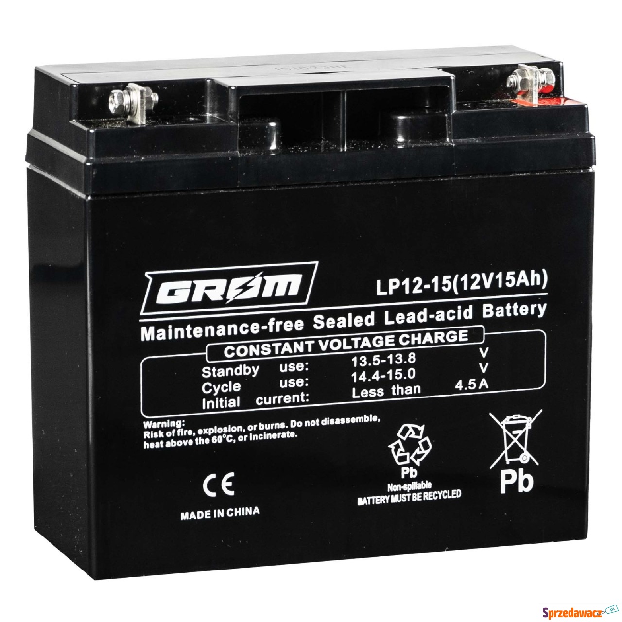 Akumulator 12v 15Ah grom