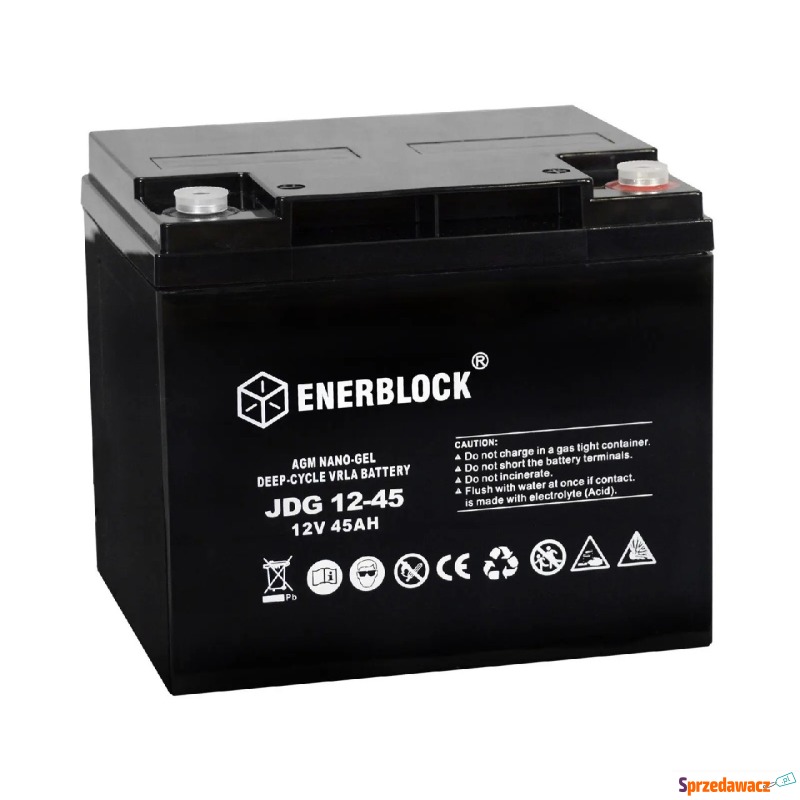 Akumulator 12V 45Ah Enerblock żelowy Hybrid JDG12-45 - Zasilacze, ładowarki,... - Gorzów Wielkopolski