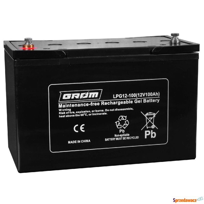 Akumulator 12V 100Ah Grom żelowy LPG12-100 - Zasilacze, ładowarki,... - Gorzów Wielkopolski