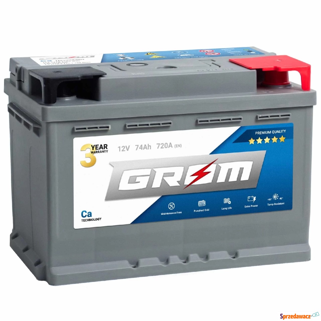 Akumulator 74Ah 720A GROM Premium