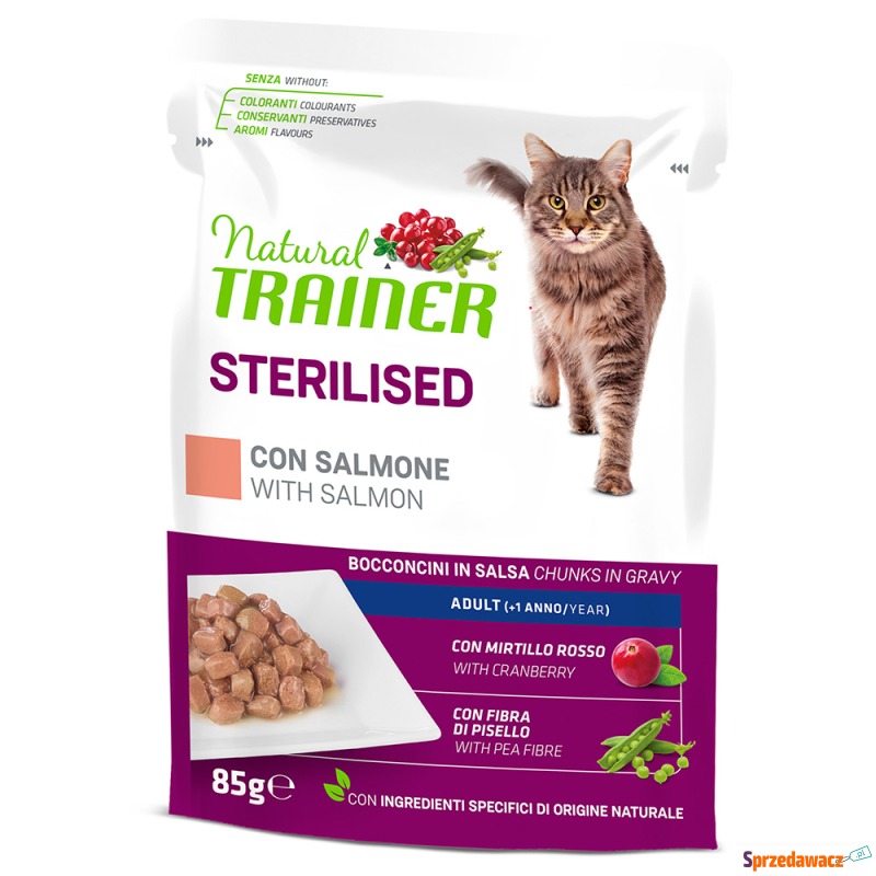 Natural Trainer Adult Sterilised  - Kaczka, 12... - Karmy dla kotów - Czarne