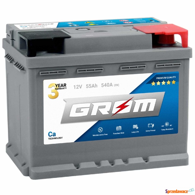 Akumulator 55Ah 540A Grom Premium DTR - Akumulatory - Tczew