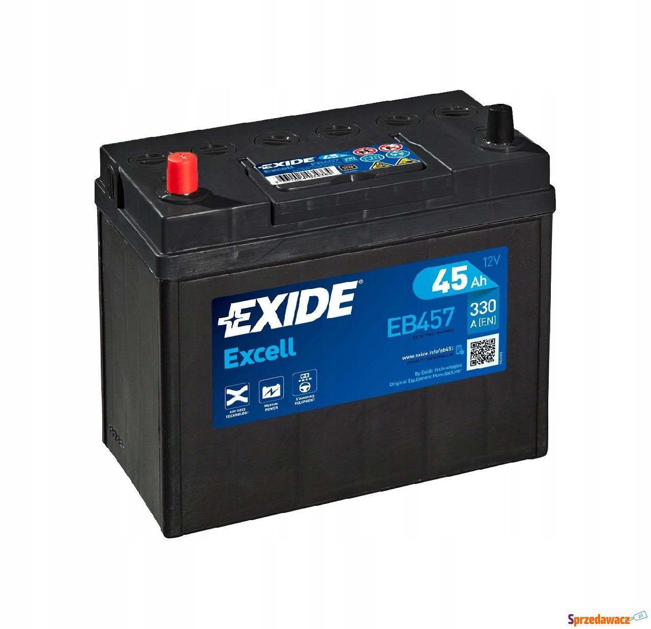 Akumulator 45Ah 330A exide excell...