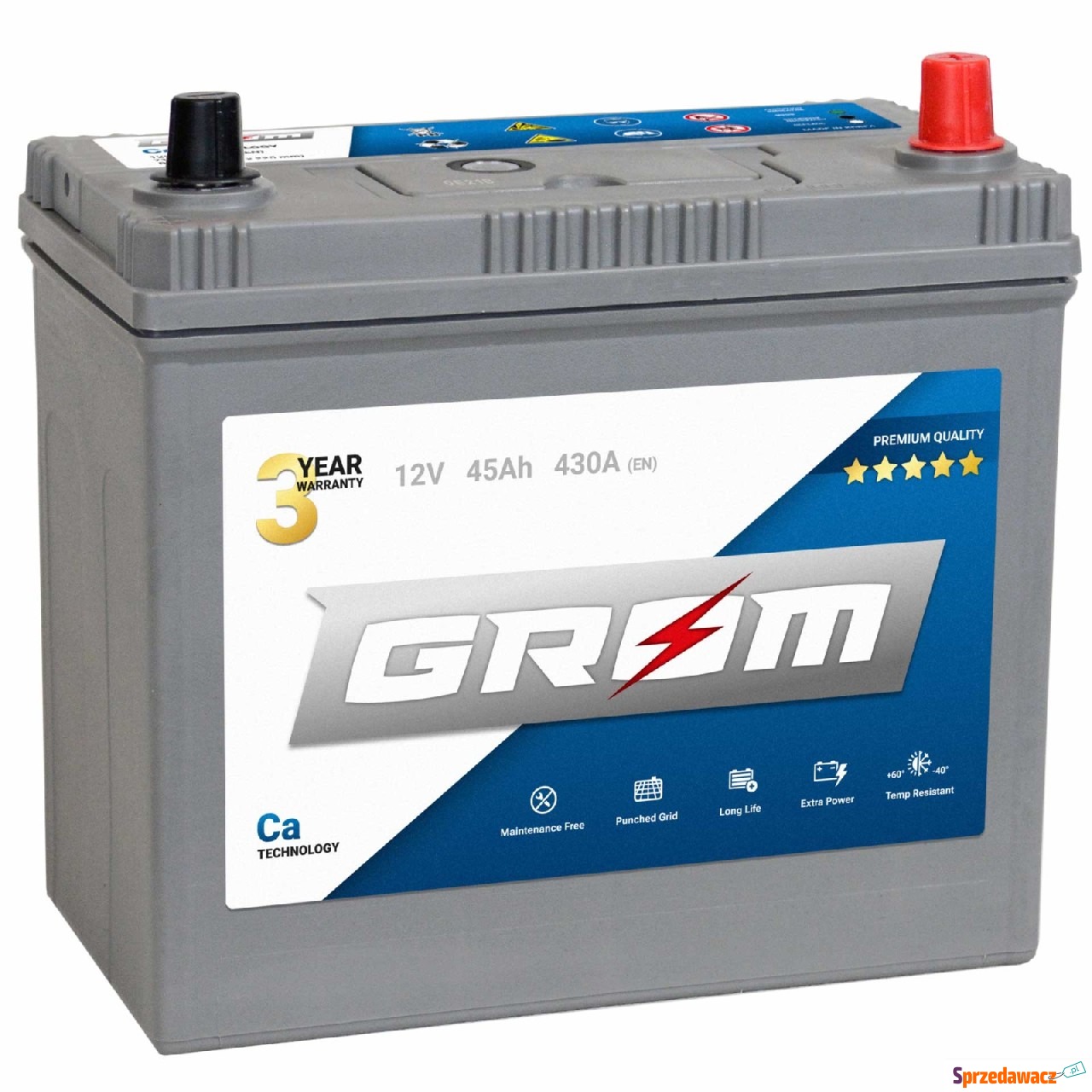 Akumulator GROM Premium 45Ah 430A...