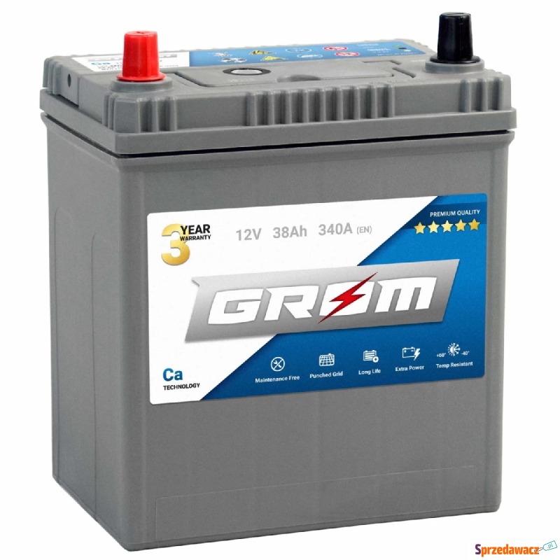 Akumulator 38Ah 340A GROM Premium Japan L+ ||... - Akumulatory - Gliwice