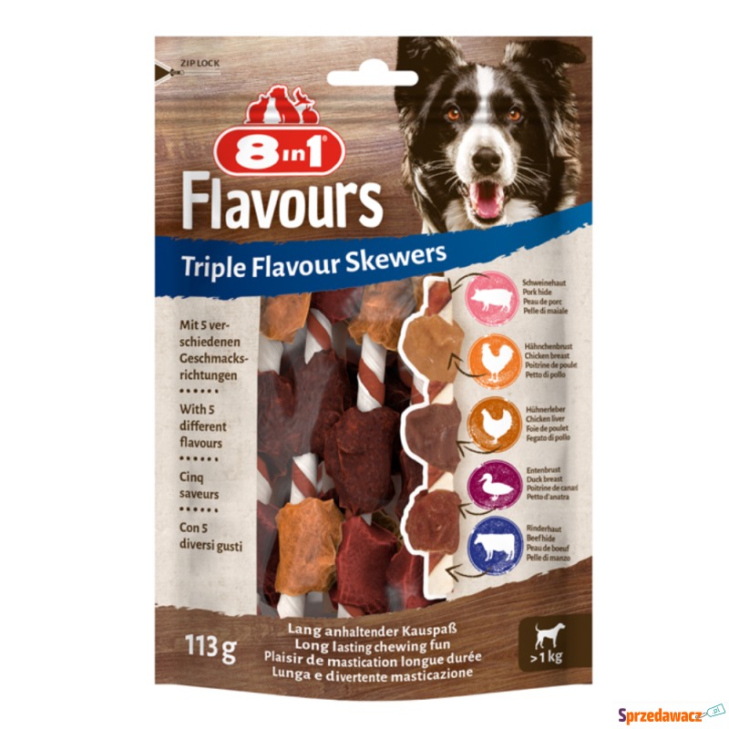 8in1 Triple Flavour Skewers - 3 x 113 g (18 szt.) - Przysmaki dla psów - Zgorzelec