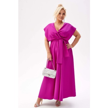 Elegancka amarantowa sukienka Flavia na wesele PLUS SIZE XXL