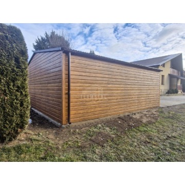 Garaż blaszany 6x6,5m bramy uchylne drewnopodobny... - Garaże i wiaty - Elbląg - zdjęcie 4