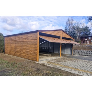 Garaż blaszany 6x6,5m bramy uchylne drewnopodobny... - Garaże i wiaty - Elbląg - zdjęcie 3