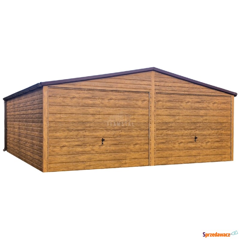 Garaż blaszany 6x6,5m bramy uchylne drewnopodobny... - Garaże i wiaty - Elbląg