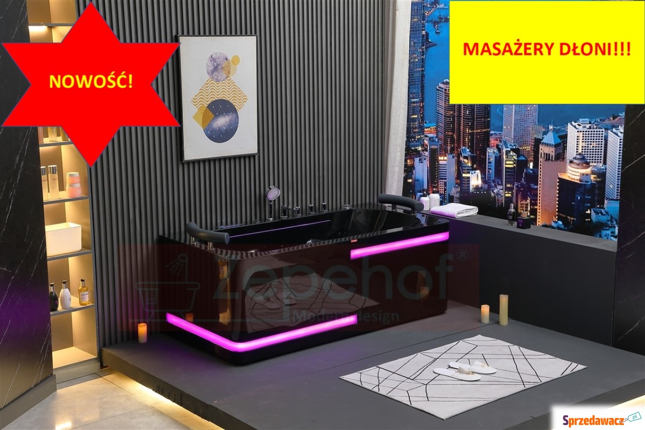 Czarna wanna z hydromasażem EB...