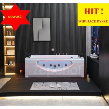 Wanna z hydromasażem BCX-602 prostokątna 180cmx90cmx66cm dysze obrotowe