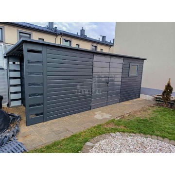 Schowek domek ogrodowy 6x2,5m wiata 0,5m Brama... - Altany, domki, namioty - Grudziądz - zdjęcie 3
