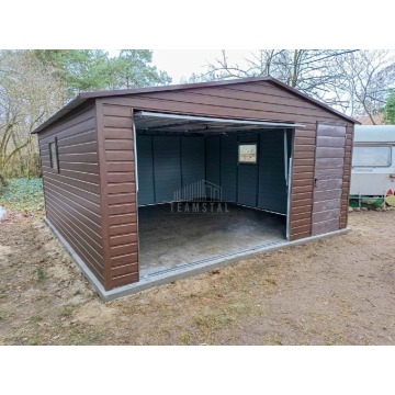Garaż blaszany 5,5x6m Brama uchylna drzwi dre... - Garaże i wiaty - Chodzież - zdjęcie 4