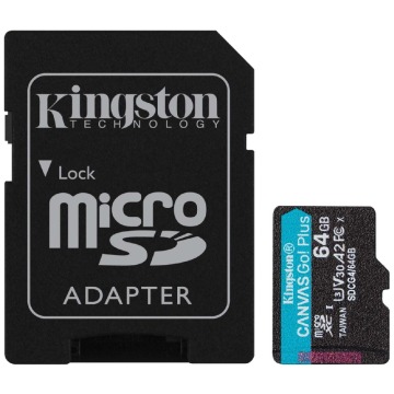 Kingston microSDXC Canvas Go! Plus Gen4 64GB A2 U3 V30 + adapter