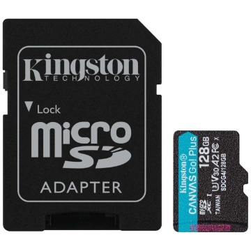 Kingston microSDXC Canvas Go! Plus Gen4 128GB A2 U3 V30 + adapter