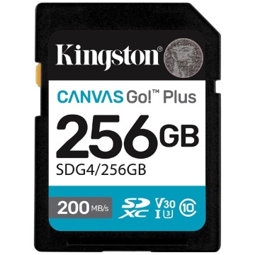 Kingston SDXC Canvas Go Plus Gen4 256GB C10 UHS-I U3 V30