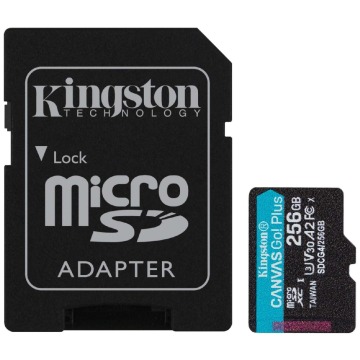 Kingston microSDXC Canvas Go! Plus Gen4 256GB A2 U3 V30 + adapter