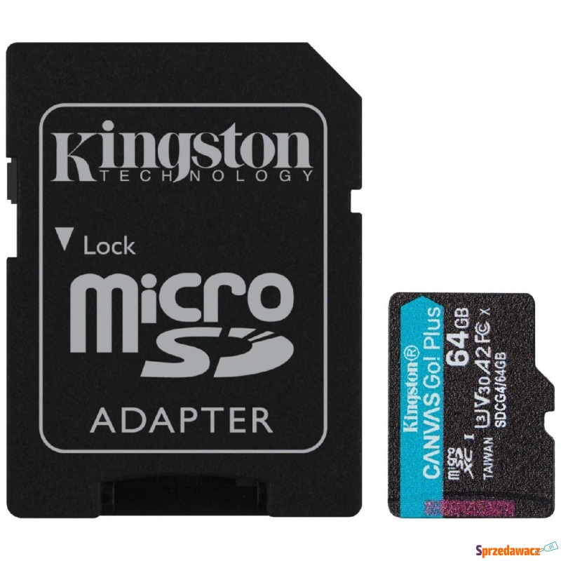 Kingston microSDXC Canvas Go! Plus Gen4 64GB A2... - Karty pamięci, czytniki,... - Olsztyn