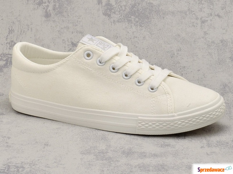 Białe tekstylne trampki damskie NEWS 22SP02-1700 - Buty sportowe miejskie... - Bytom