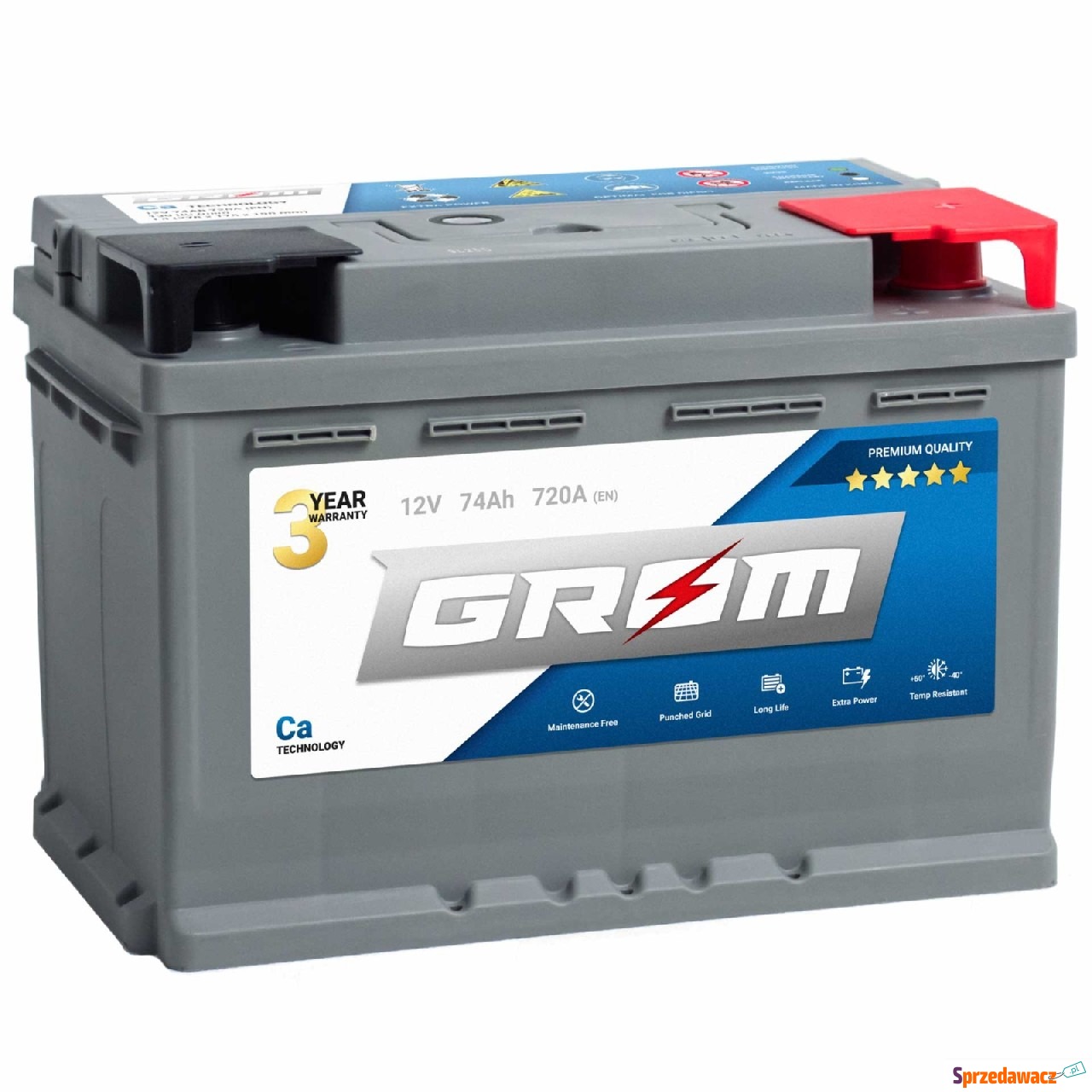 Akumulator 74Ah 720A GROM Premium