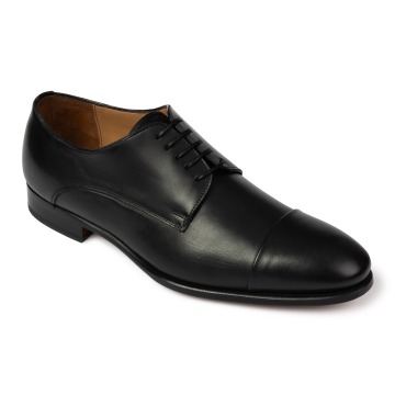 Czarne eleganckie buty męskie typu Derby 42,5