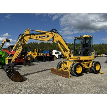 Komatsu PW 98 MR 8 Pług + Podpory 10ton Szybkozłącze - Łyżka Skarpowa Uchylna Nowe Opony Świeżo Spro
