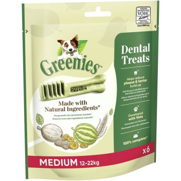 Korzystny pakiet Greenies, przysmak pielęgnujący zęby dla psów - Medium, 3 x 170 g