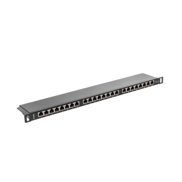 Patch panel Lanberg Patch Panel 24 port 0.5U 19'' kat.5E FTP ekranowany czarny