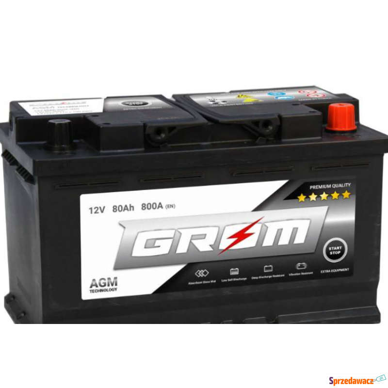 Akumulator 80Ah 800A GROM AGM...