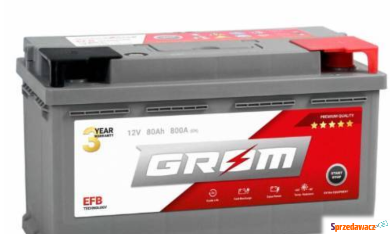 Akumulator 80Ah 800A GROM efb...