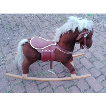 Konik na biegunach dla dziecka 2-8 lat bujak pluszowy brązowy rumak