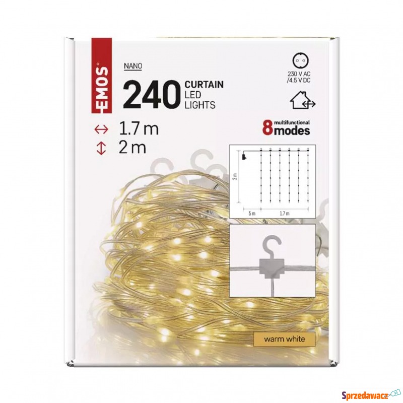 Kurtyna D3EW01, ciepła biel, IP44