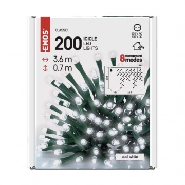 Łańcuch D4CC01, sople, zimna biel, IP44