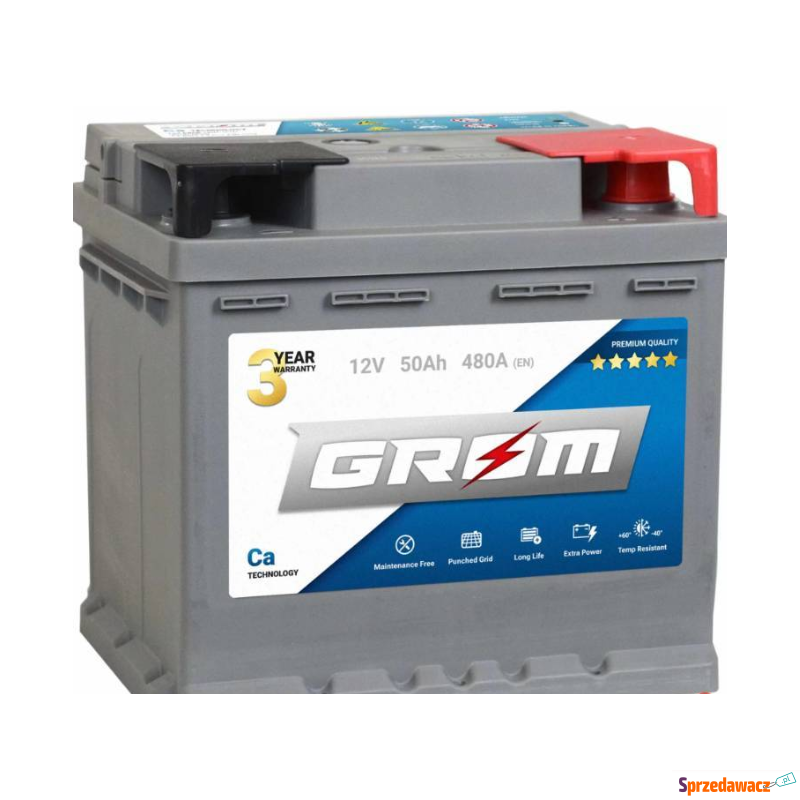 Akumulator 50Ah 480A Grom Premium