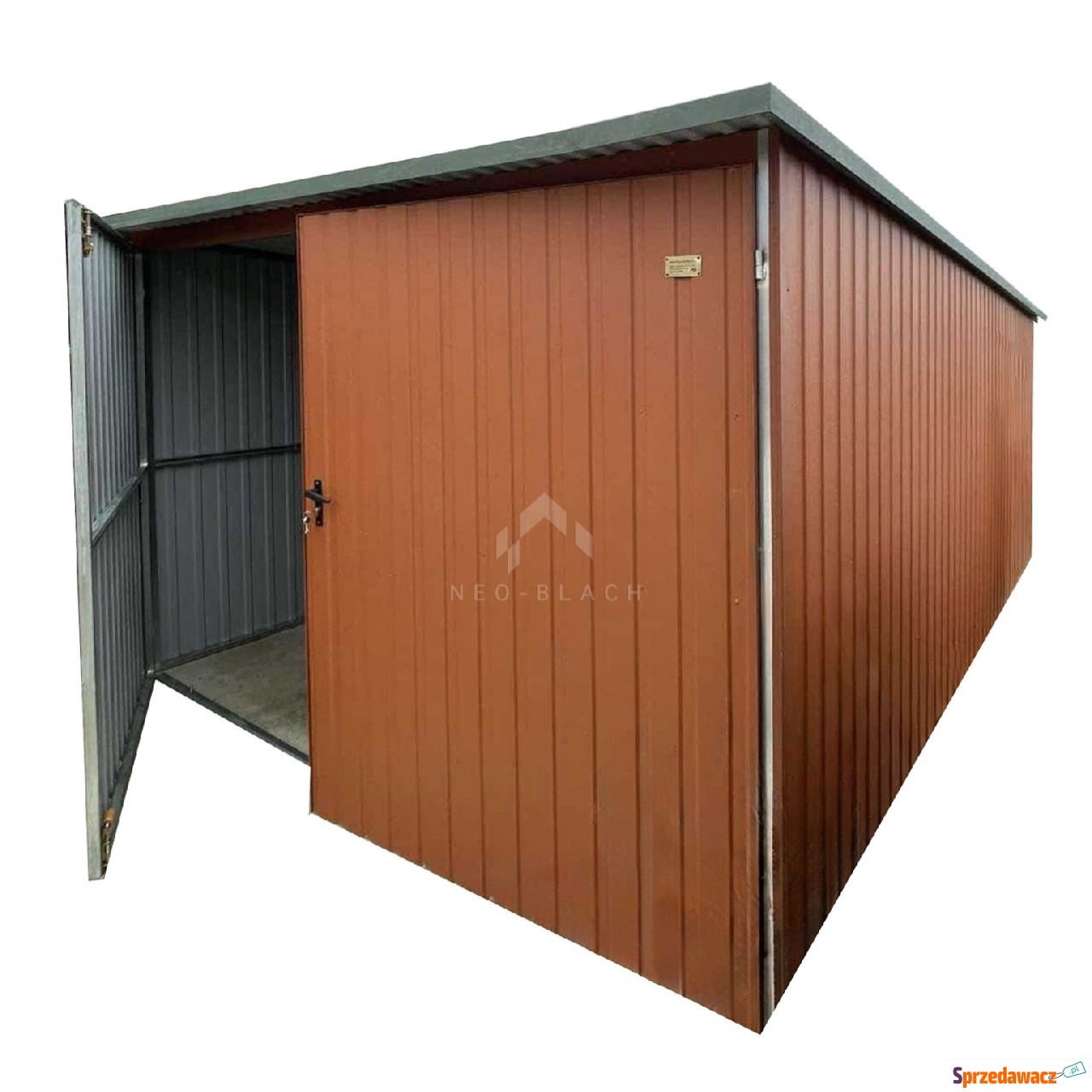 Garaż blaszany 3x6m Brama dwus...