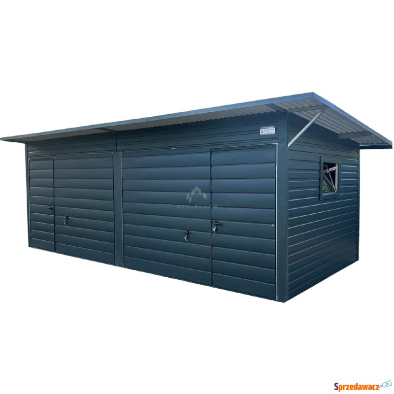 Garaż blaszany Schowek 6x3m 2x brama uchylna 2x... - Garaże i wiaty - Toruń