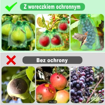 50szt  worki siatka ochrona przed owadami na owoce... - Pozostałe art. ogrodnicze - Krosno - zdjęcie 2
