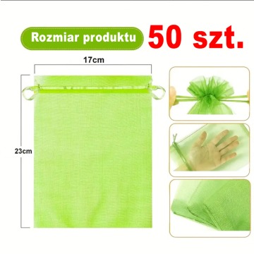 50szt  worki siatka ochrona przed owadami na owoce... - Pozostałe art. ogrodnicze - Krosno - zdjęcie 1