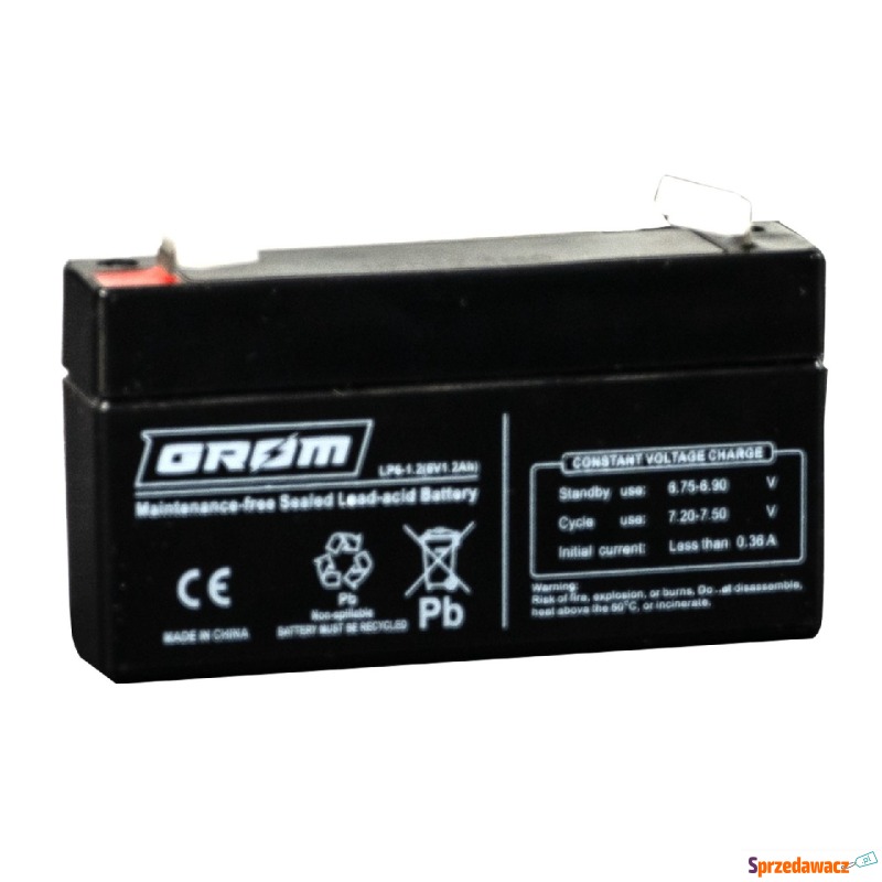 Akumulator 1.2Ah 6V Grom LP6-1.2 - Pozostałe art. elekt... - Oświęcim
