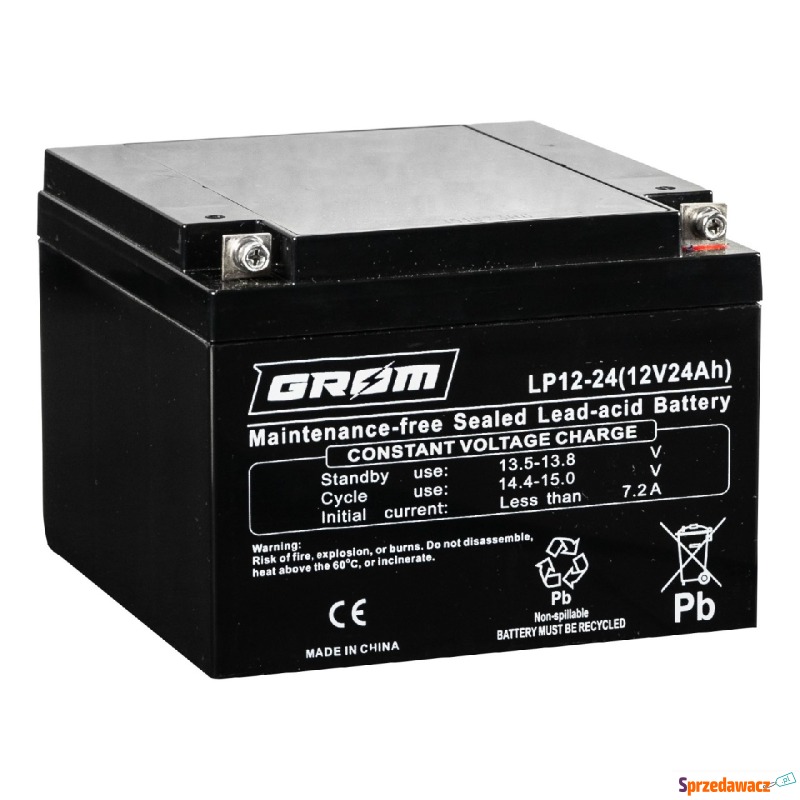 Akumulator 12V 24Ah Grom LP12-24 - Pozostałe art. elekt... - Oświęcim