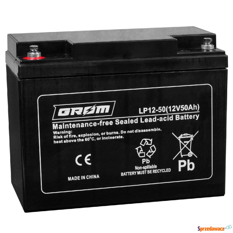 Akumulator 12V 50Ah Grom LP12-50 - Pozostałe art. elekt... - Oświęcim