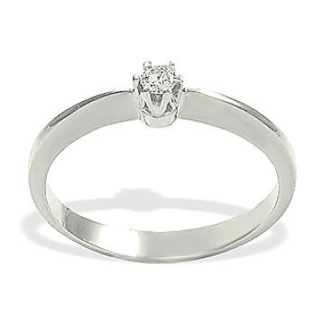 Pierścionek zaręczynowy z białego złota z diamentem 0,06 ct wzór AP-1006B