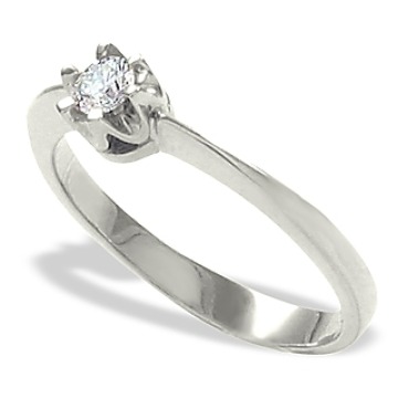 Pierścionek zaręczynowy z białego złota z diamentem 0,12 ct wzór AP-1012B