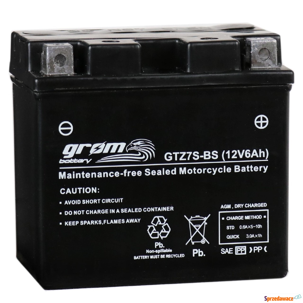 Akumulator 6Ah 120A Grom Gtz7s-bs