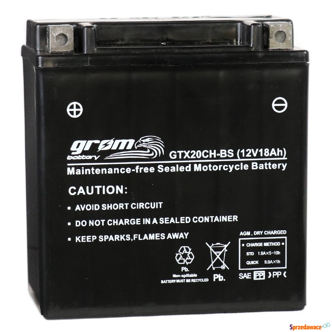 Akumulator 18Ah 270A Grom Gtx20ch-bs
