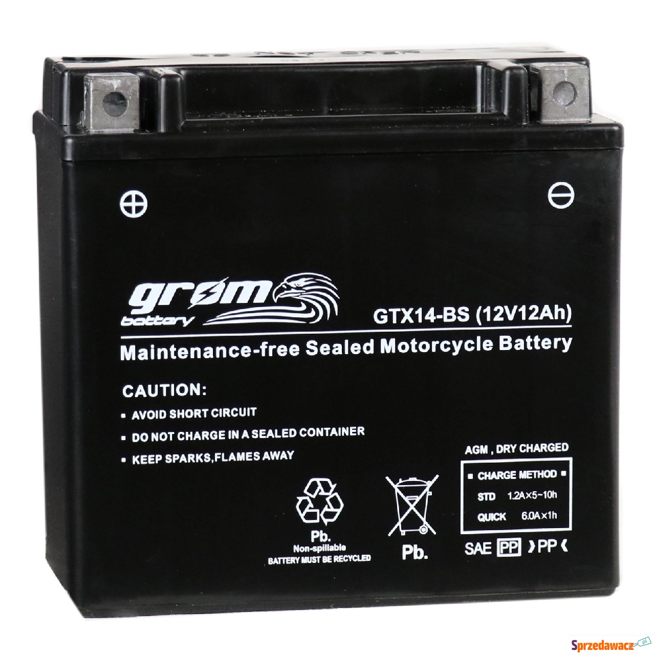Akumulator 12Ah 200A Grom Gtx14-bs