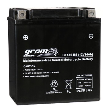 Akumulator 14Ah 230A Grom Gtx16-bs