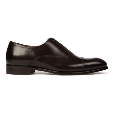 Eleganckie ciemnobrązowe skórzane buty męskie typu Oxford VAN THORN 43,5